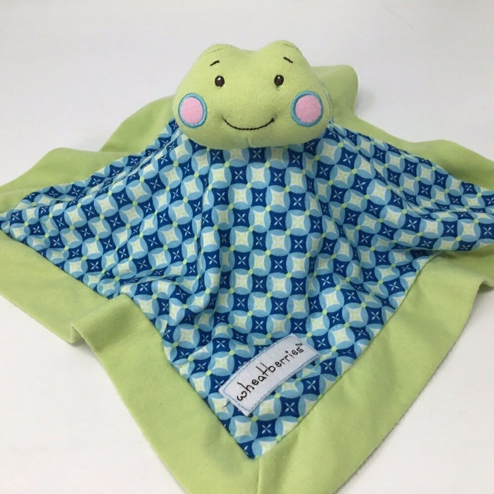 Wheatberries Frog Baby Ganz Lovey Security Blanket Toy Green Blue Argyle Plush